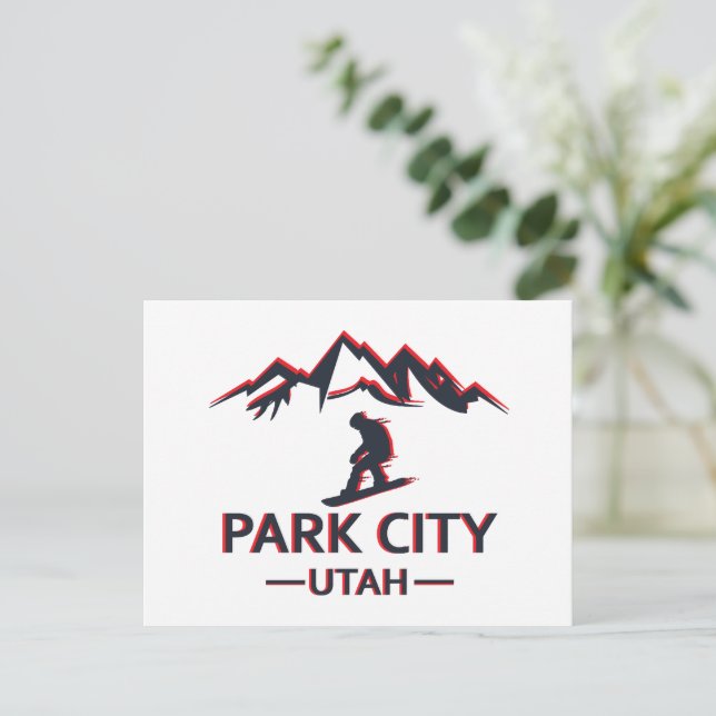 Cartes Pour Fêtes Annuelles snowboard de Park City Utah (Debout devant)
