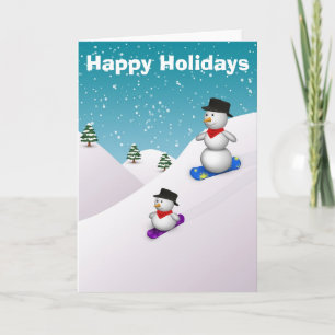 Cartes Pour Fêtes Annuelles Snowboarding