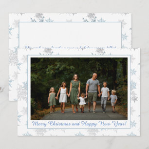 Cartes Pour Fêtes Annuelles Snowflake Blue Silver Grey Winter Wonderland Photo