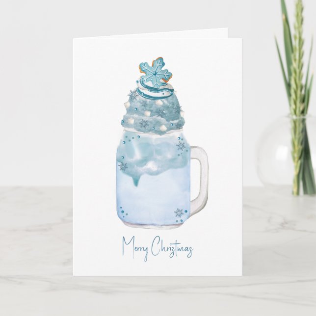Cartes Pour Fêtes Annuelles Snowflake Cookie Noël Mason Jar Milkshake (Devant)