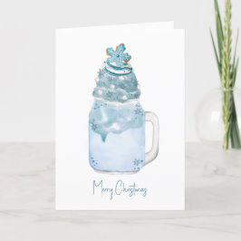 Cartes Pour Fêtes Annuelles Snowflake Cookie Noël Mason Jar Milkshake
