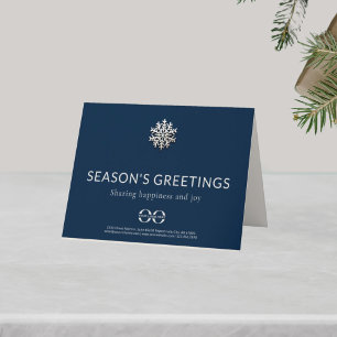 Cartes Pour Fêtes Annuelles Snowflake de la marine Paysage d'affaires plié