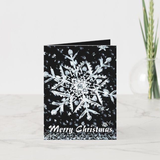 Cartes Pour Fêtes Annuelles Snowflake Joyeux Noël spécial (Devant)