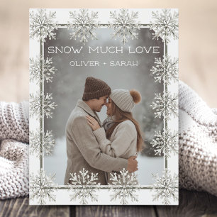 Cartes Pour Fêtes Annuelles Snowflake neige beaucoup d'amour photo couple