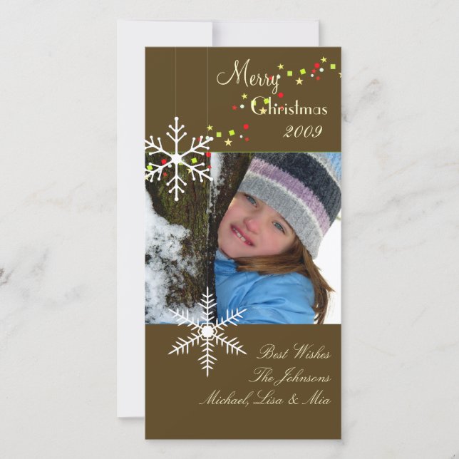 Cartes Pour Fêtes Annuelles Snowflakes (Devant)