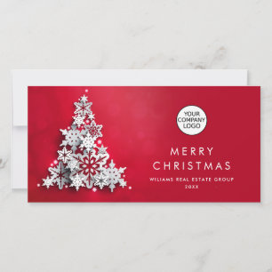 Cartes Pour Fêtes Annuelles Snowflakes 3D Christmas Tree Salutation d'entrepri