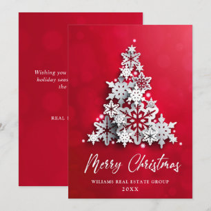 Cartes Pour Fêtes Annuelles Snowflakes 3D Christmas Tree Salutation d'entrepri