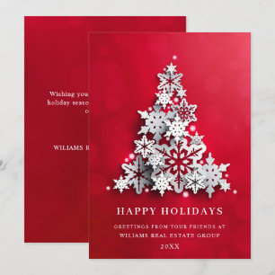 Cartes Pour Fêtes Annuelles Snowflakes 3D Christmas Tree Salutation d'entrepri