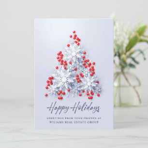 Cartes Pour Fêtes Annuelles Snowflakes 3D Christmas Tree Salutation d'entrepri