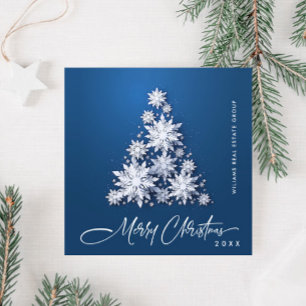 Cartes Pour Fêtes Annuelles Snowflakes 3D Christmas Tree Salutation d'entrepri