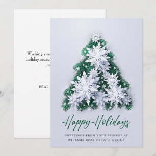 Cartes Pour Fêtes Annuelles Snowflakes 3D Christmas Tree Salutation d'entrepri