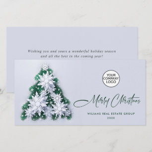 Cartes Pour Fêtes Annuelles Snowflakes 3D Christmas Tree Salutation d'entrepri