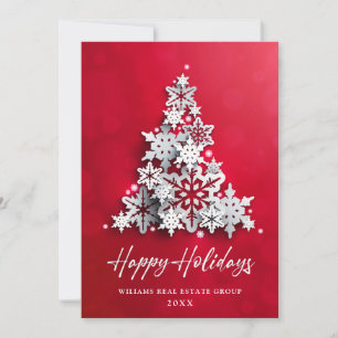 Cartes Pour Fêtes Annuelles Snowflakes 3D Christmas Tree Salutation d'entrepri