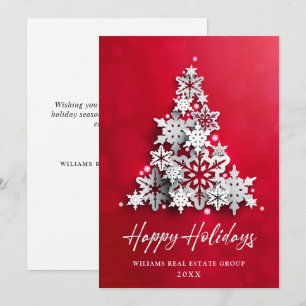 Cartes Pour Fêtes Annuelles Snowflakes 3D Christmas Tree Salutation d'entrepri