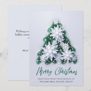 Cartes Pour Fêtes Annuelles Snowflakes 3D Noël Accueil d'entreprise
