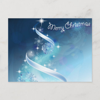 Cartes Pour Fêtes Annuelles Snowflakes Abstrait et magique Arbre de Noël