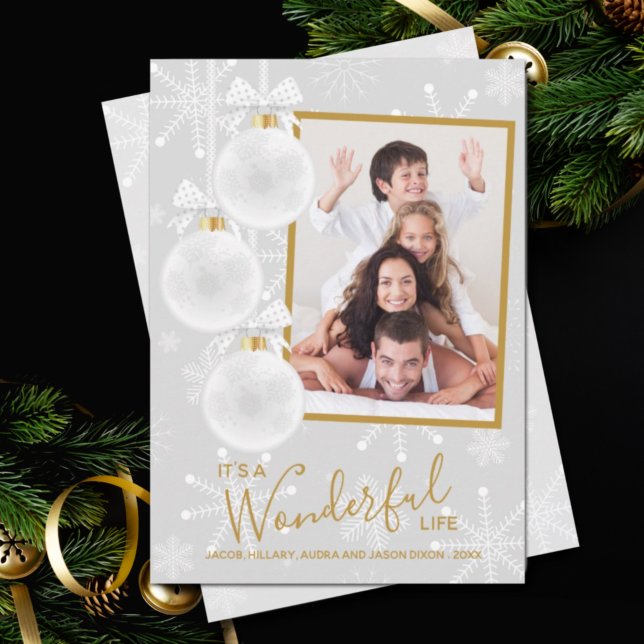 Cartes Pour Fêtes Annuelles Snowflakes Christmas Photo Holiday Card (Créateur téléchargé)