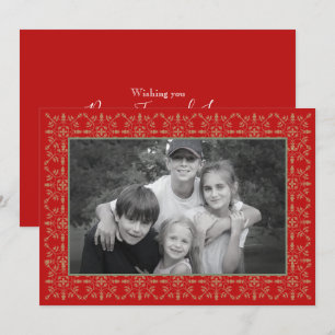 Cartes Pour Fêtes Annuelles Snowflakes Classic Christmas Photo Card 1 Photo