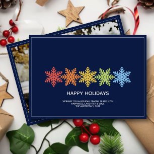 Cartes Pour Fêtes Annuelles Snowflakes colorés et modernes Photo de Noël