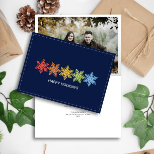 Cartes Pour Fêtes Annuelles Snowflakes de couleur moderne Photo de Noël