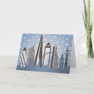 Cartes Pour Fêtes Annuelles Snowflakes de Londres
