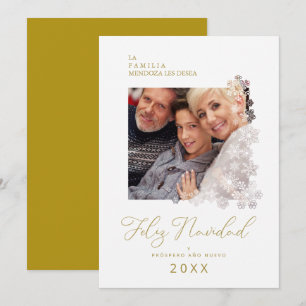 Cartes Pour Fêtes Annuelles Snowflakes espagnol moderne élégant Noël chic