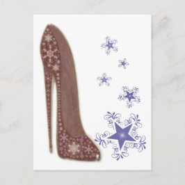 Cartes Pour Fêtes Annuelles Snowflakes et cadeaux de Noël Stiletto Chaussure A