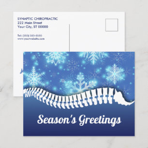 Cartes Pour Fêtes Annuelles Snowflakes et Spine Chiropratique