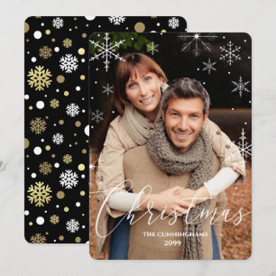 Cartes Pour Fêtes Annuelles Snowflakes et typographie de Noël