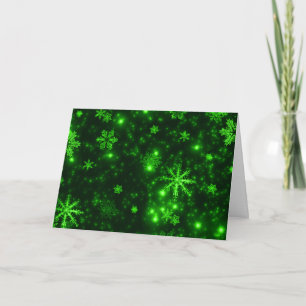 Cartes Pour Fêtes Annuelles Snowflakes Green Arrière - plan Peace Love Joy Cit