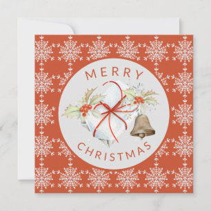 Cartes Pour Fêtes Annuelles Snowflakes gris rouge Holly et Ivy Joyeux Noël
