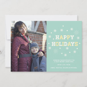Cartes Pour Fêtes Annuelles Snowflakes Happy Holidays Photocard Salutations