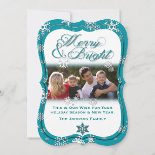 Cartes Pour Fêtes Annuelles Snowflakes ・ Joyeux ・ Lumineux ・ Fêtes ・ Nouvel An