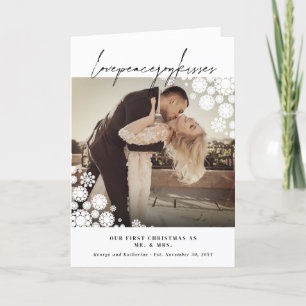 Cartes Pour Fêtes Annuelles Snowflakes Love Peace Joy Kisses Mariage photo