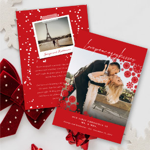 Cartes Pour Fêtes Annuelles Snowflakes Love Peace Joy Kisses Mariage photo