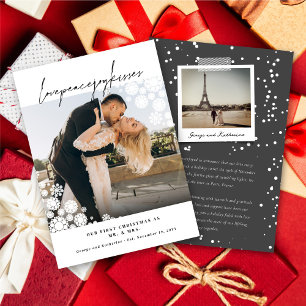 Cartes Pour Fêtes Annuelles Snowflakes Love Peace Joy Kisses Mariage photo