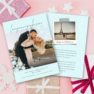 Cartes Pour Fêtes Annuelles Snowflakes Love Peace Joy Kisses Mariage photo