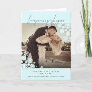 Cartes Pour Fêtes Annuelles Snowflakes Love Peace Joy Kisses Mariage photo