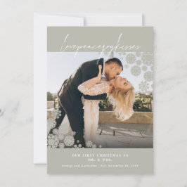 Cartes Pour Fêtes Annuelles Snowflakes Love Peace Joy Kisses Mariage photo