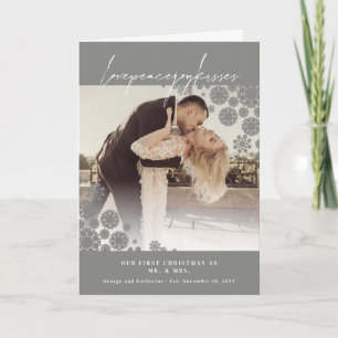 Cartes Pour Fêtes Annuelles Snowflakes Love Peace Joy Kisses Mariage photo