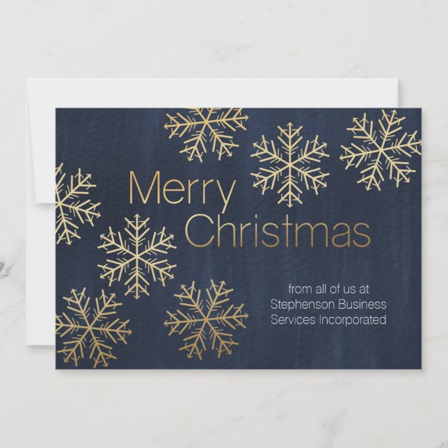 Cartes Pour Fêtes Annuelles Snowflakes moderne Joyeux Noël d'affaires (Devant)