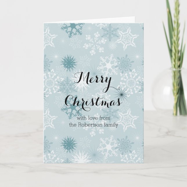 Cartes Pour Fêtes Annuelles Snowflakes Personnalisé avec votre photo à l'intér (Devant)