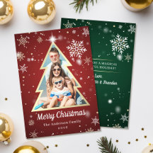 Snowflakes personnalisé Gold Christmas Tree photo