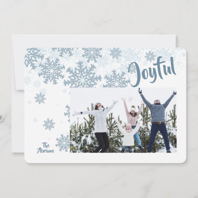 Cartes Pour Fêtes Annuelles Snowflakes Photo Holiday Greeting Card (Devant)
