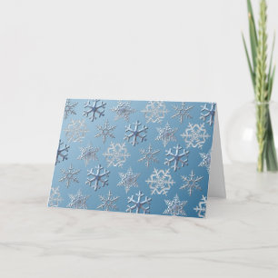 Cartes Pour Fêtes Annuelles Snowflakes Silver White Holiday Card