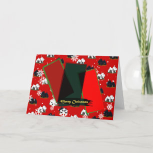 Cartes Pour Fêtes Annuelles Snowing Xmas Scotties and Westies