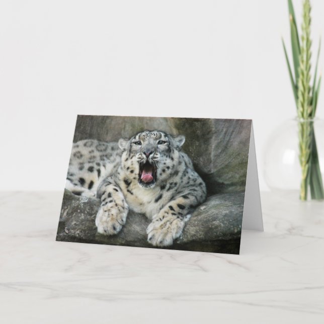 Cartes Pour Fêtes Annuelles SnowLeopardBCR007 (Devant)
