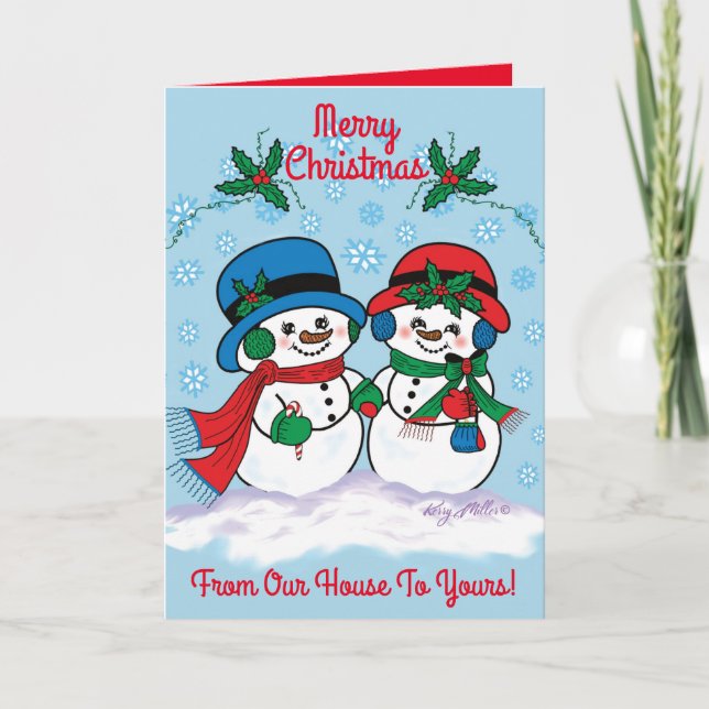 Cartes Pour Fêtes Annuelles Snowman (Devant)
