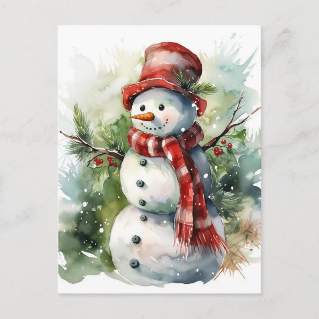 Cartes Pour Fêtes Annuelles Snowman (Devant)