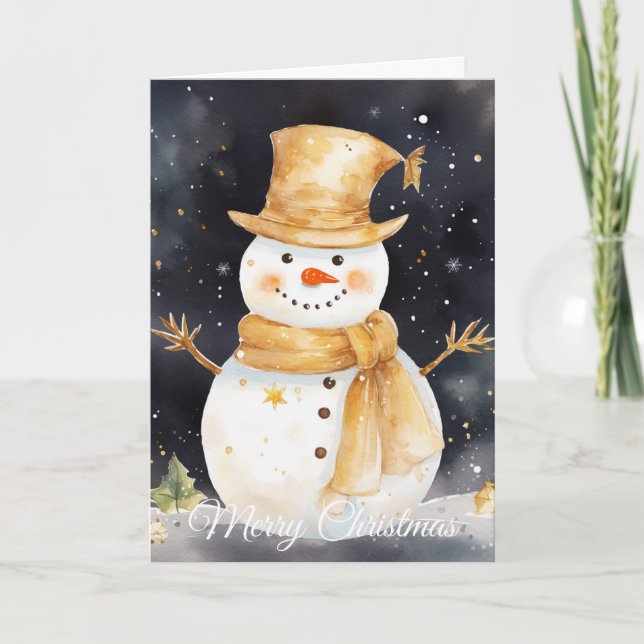 Cartes Pour Fêtes Annuelles Snowman (Devant)